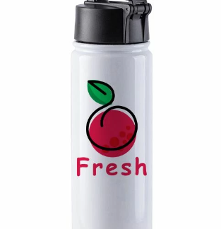 Water bottle - 22oz Stainless Steel Flask with Wide Mouth Straw Lid & Rotating Handle